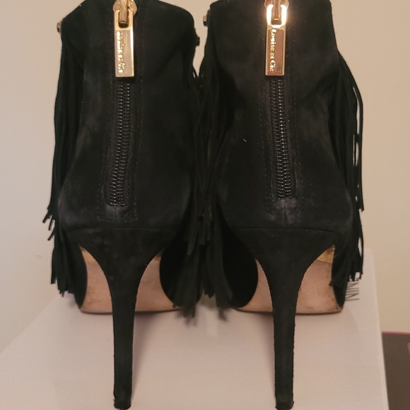 Michael Kors Black suede peeptoe booties - Picture 4 of 4